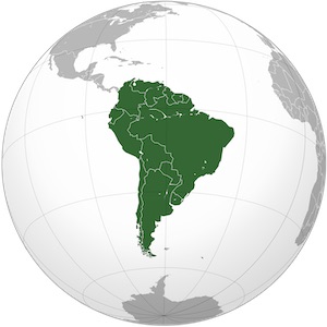 Sud america mappa