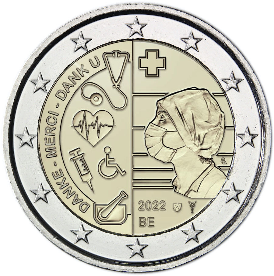 Belgio 2022 2 euro healthcare