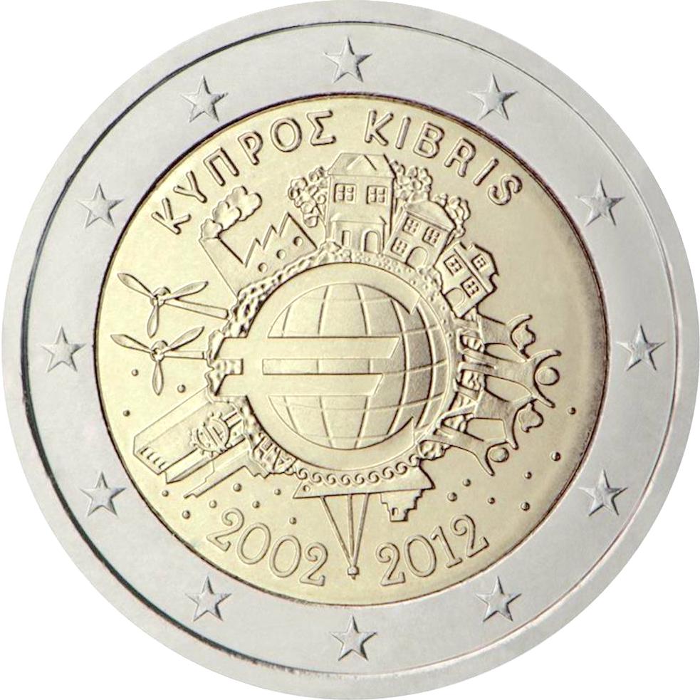 Cipro - 2 € Decennale Euromonete 2012