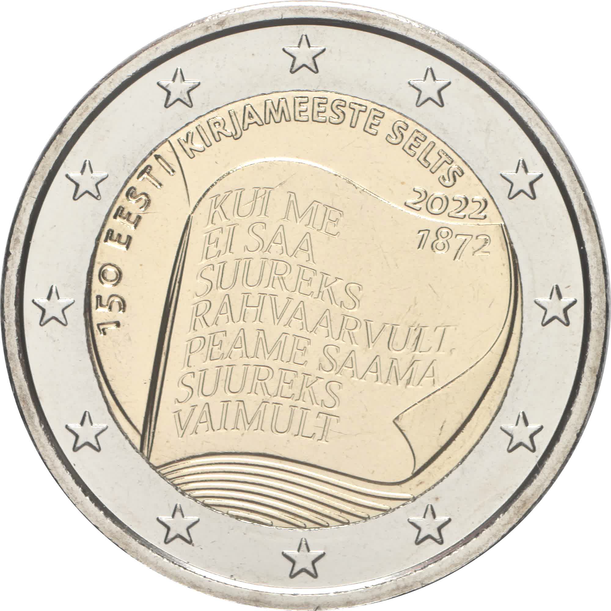 estonia 2022 2 euro societ letteratura