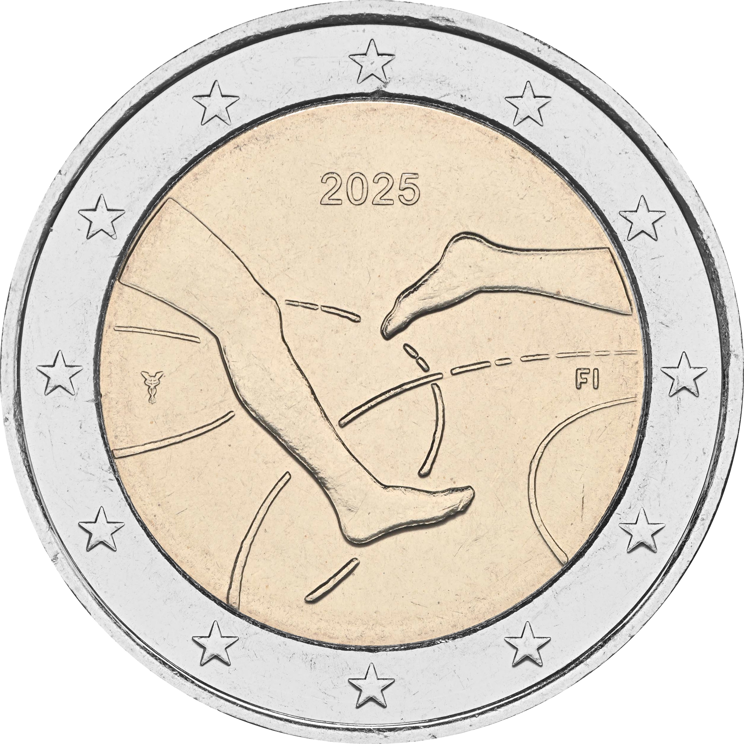 Finlandia 2025 - 2 € 100 anni Atletica leggera Finlandia Svezia Finlandia 2025 - 2 € 100 anni Atletica leggera Finlandia Svezia