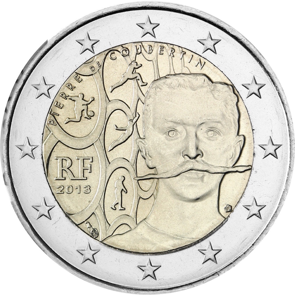 Francia - 2 € Pierre de Coubertin 2013