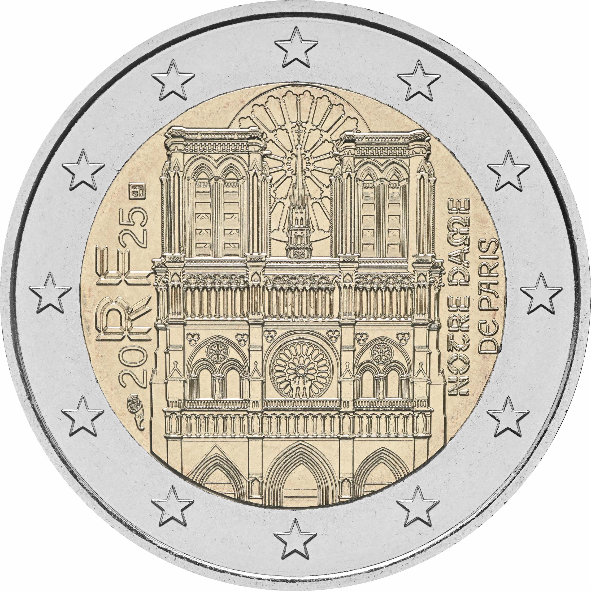 Francia 2025 - 2 € Notre Dame Francia 2025 - 2 € Notre Dame