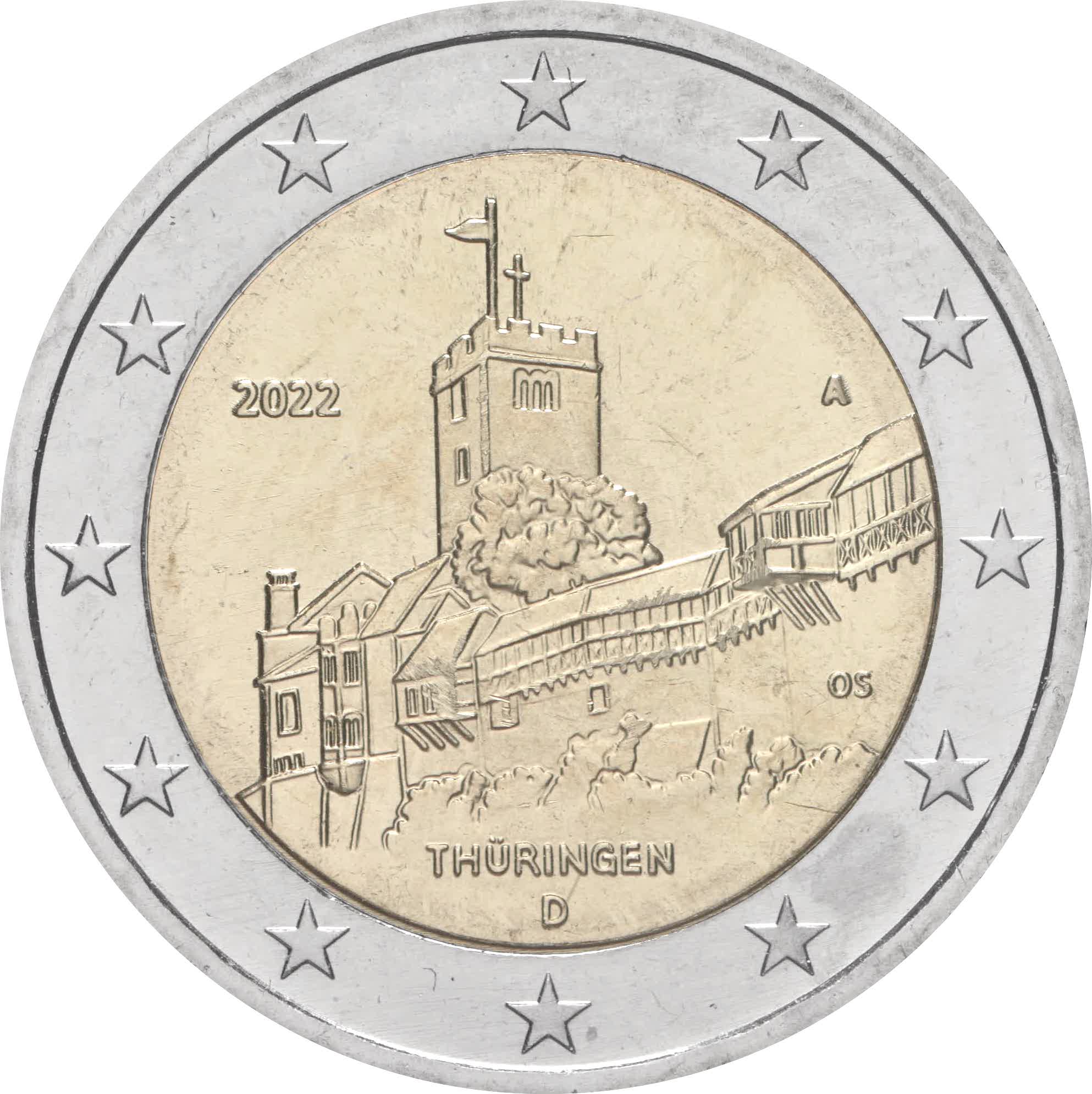 2 € Turingia 2022 Germania 2022 2 euro turingia