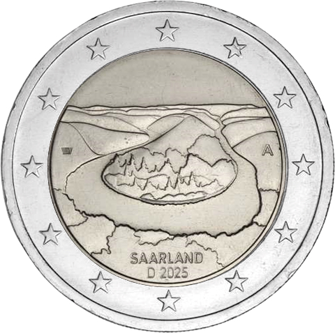 Germania 2025: 2 € Saarland Germania 2025: 2 € Saarland
