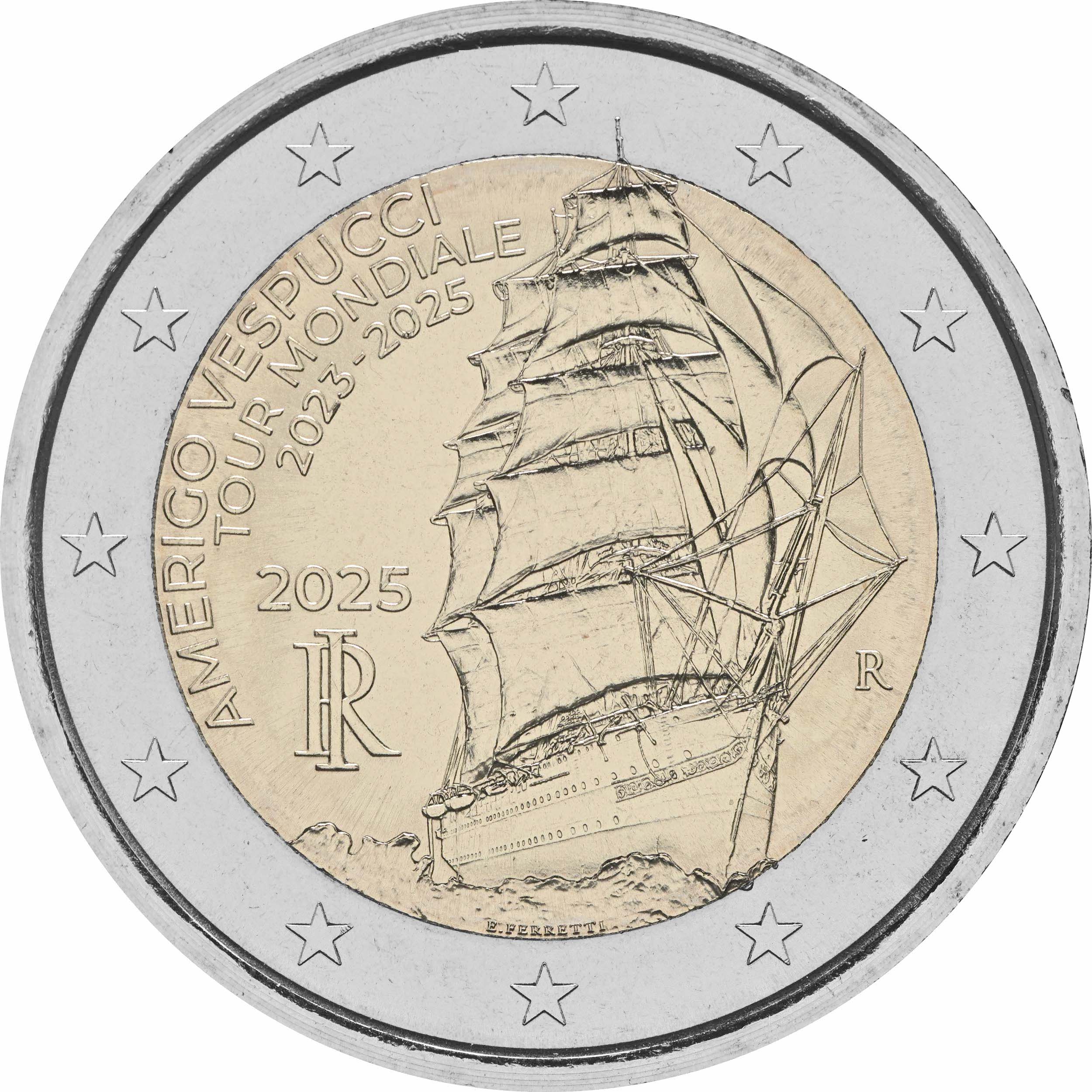 Italia 2025 - 2 euro Vespucci Italia 2025 - 2 euro Vespucci