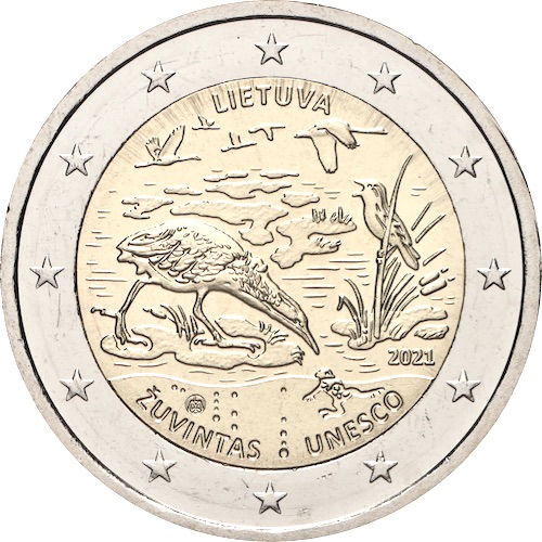 Lituania 2021 2 € Riserva Biosfera Zuvintas 2021
