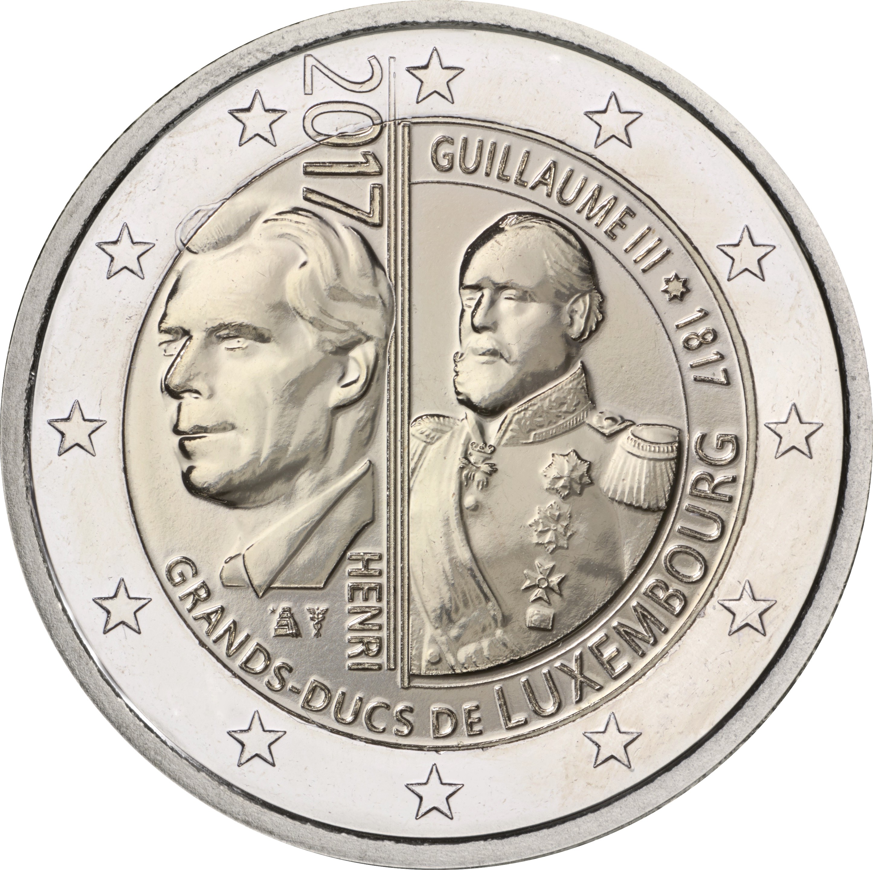 Lussemburgo - 2 € 200° anniversario nascita di Granduca Guglielmo III 2017
