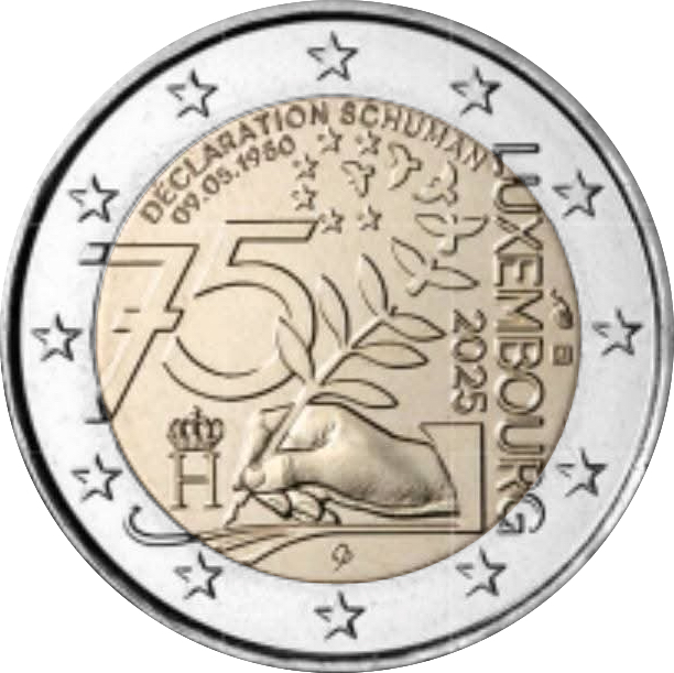 Lussemburgo 2025 - 2 € 75° anniversario dichiarazione Schuman Lussemburgo 2025 - 2 € 75° anniversario dichiarazione Schuman