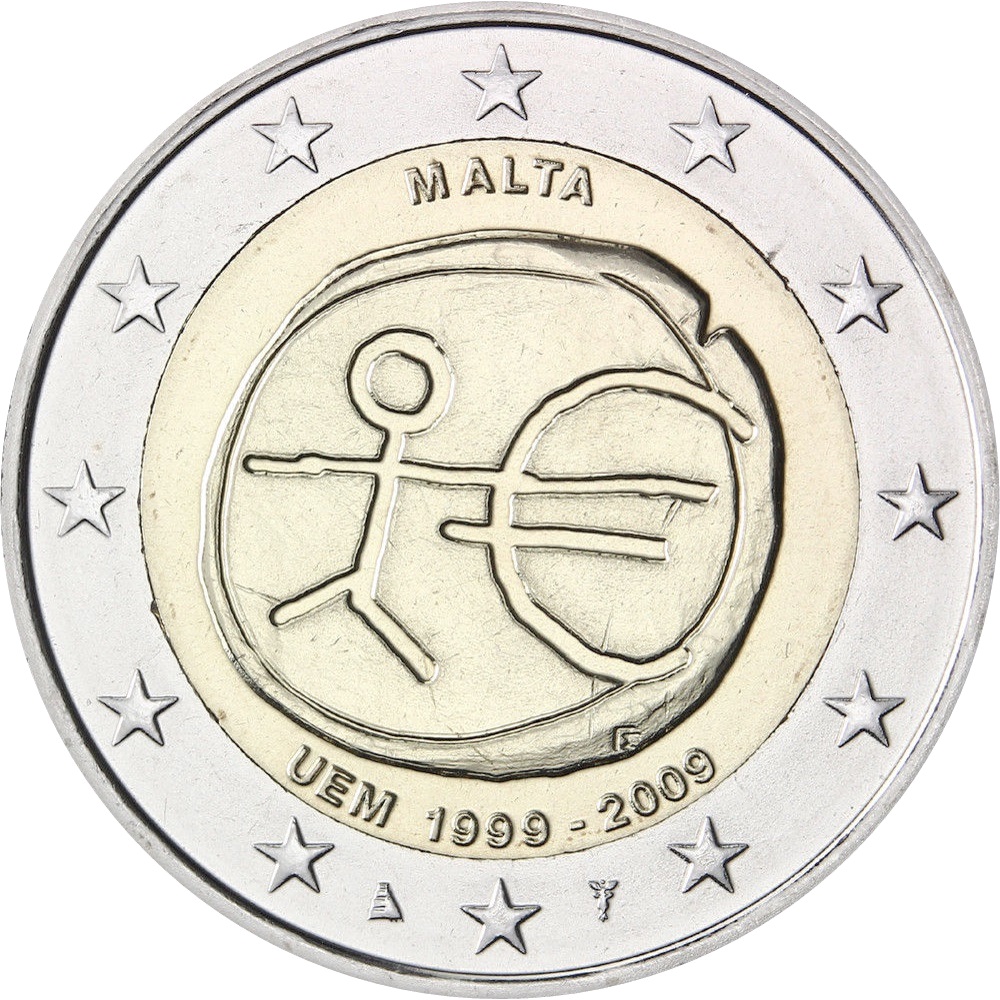 Malta - 2 € 10° anniversario U.E.M. 2009