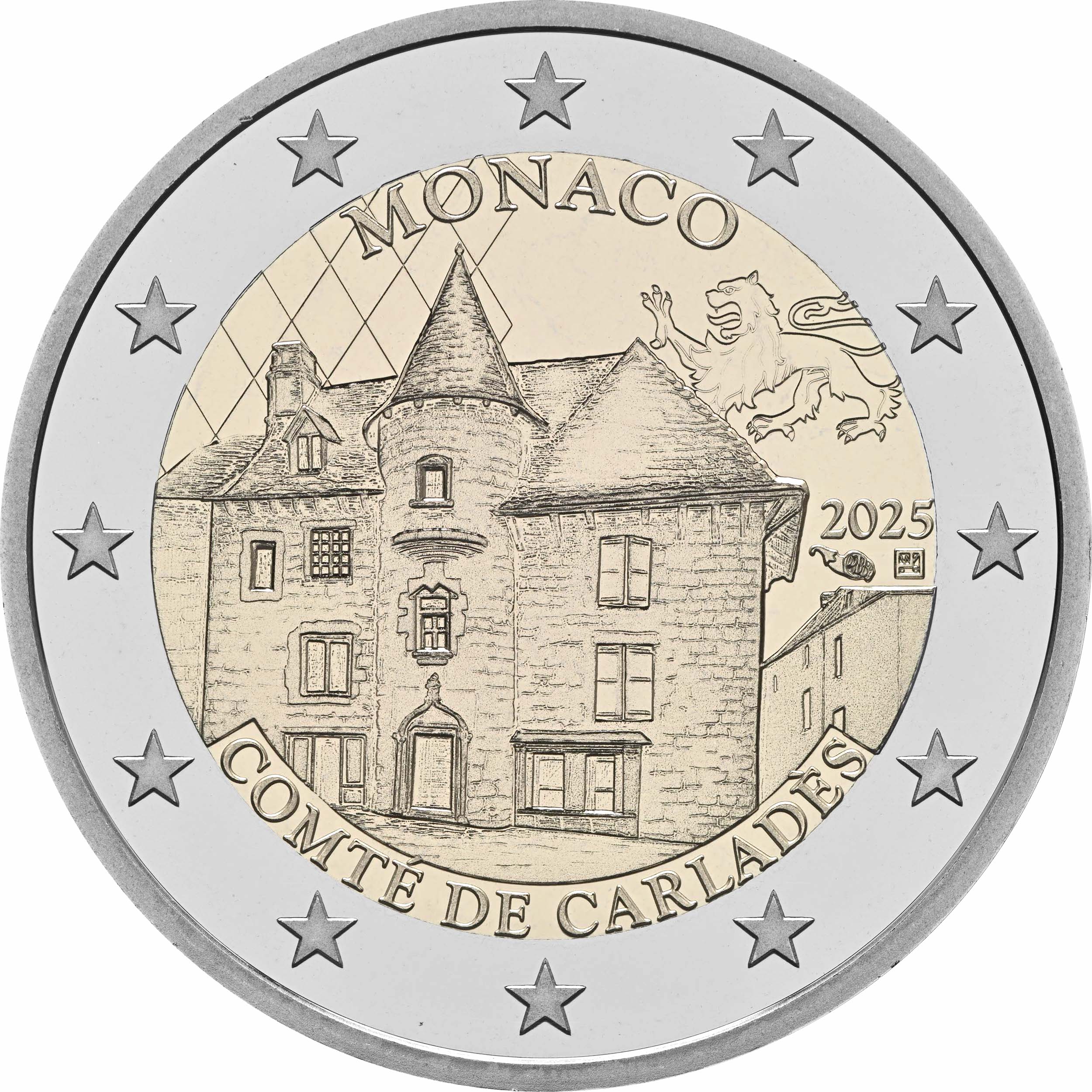 Monaco 2025 - 2 € Carladez Monaco 2025 - 2 € Carladez