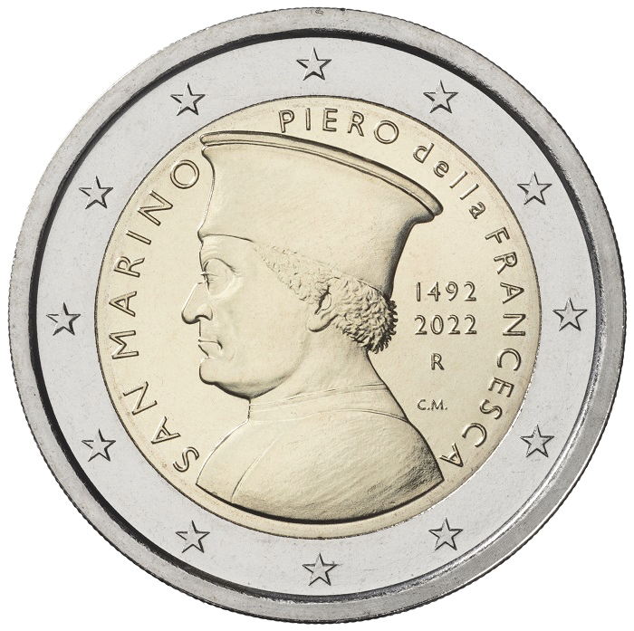 san marino 2022 2 euro piero della francesca