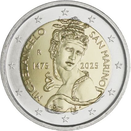 San Marino 2025: 2 € Michelangelo San Marino 2025: 2 € Michelangelo