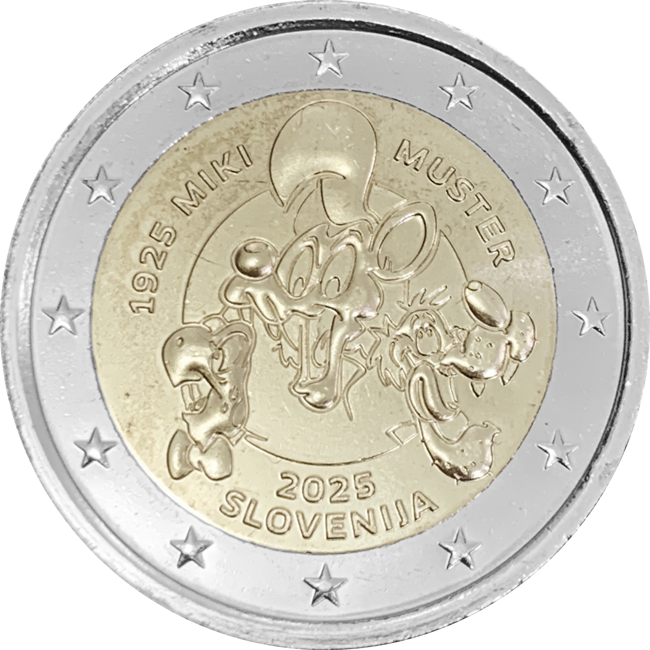Slovenia 2025 - 2 € 100° anniversario di Miki Muster Slovenia 2025 - 2 € 100° anniversario di Miki Muster