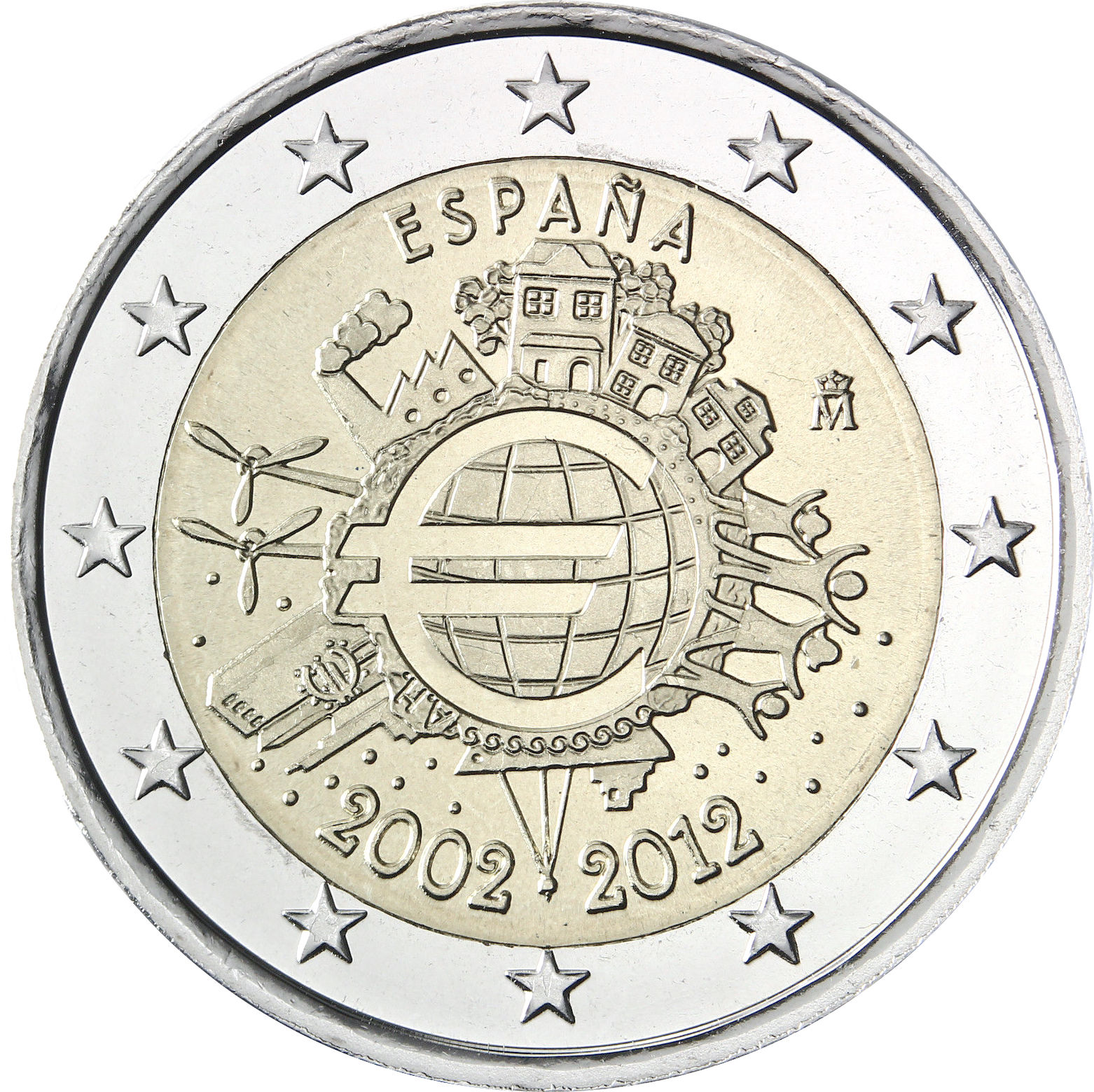Spagna - 2 € Decennale Euromonete 2012