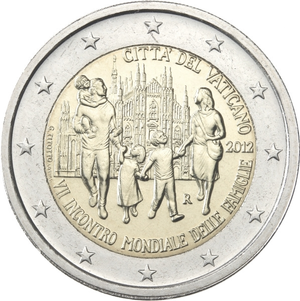 Vaticano - 2 € 7° Incontro Mondiale delle famiglie 2012