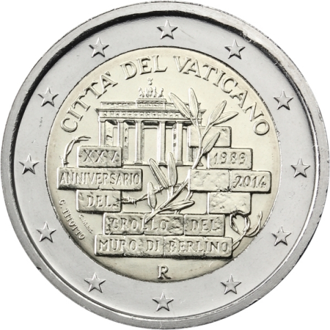 2 € 25° anniversario crollo del muro di Berlino 2014