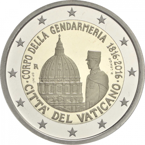 2 € 200° anniversario Gendarmeria 2016  proof