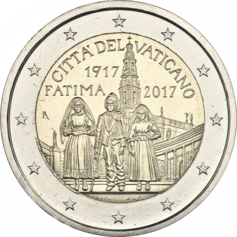 2 € 100º anniversario apparizioni di Fatima 2017