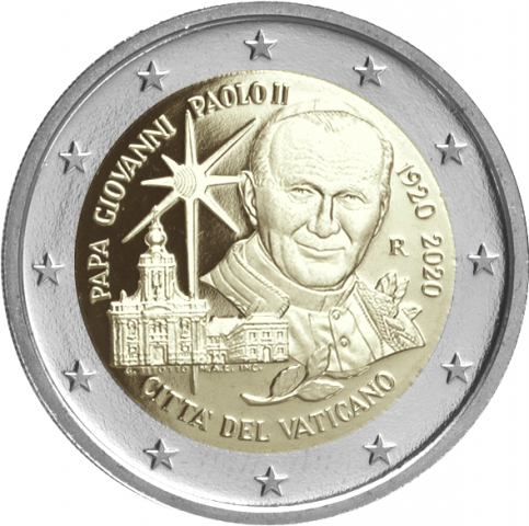 2 € 100° anniversario nascita di Giovanni Paolo II  2020 Proof