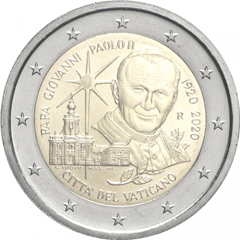 2 € 100° anniversario nascita di Giovanni Paolo II 2020
