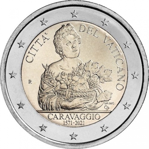 2 € 450° Anniversario della nascita di Caravaggio 2021
