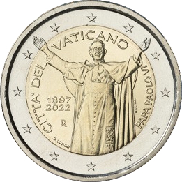 2 € 125° anniversario nascita Paolo VI 2022 2 € 125° anniversario nascita Paolo VI 2022