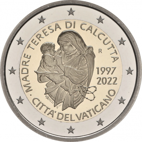 2 € 25° Anniversario della morte di Madre Teresa di Calcutta 2022 proof