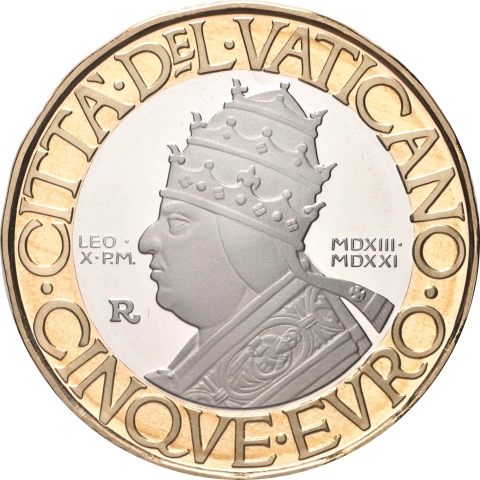 5 € 500° anniversario della morte di papa Leone X 2021