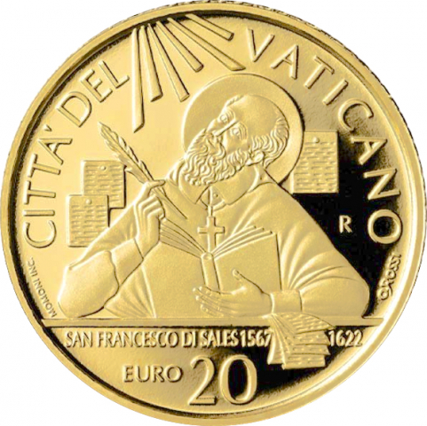 20 € 400° anniversario scomparsa di S. Francesco di Sales 2022