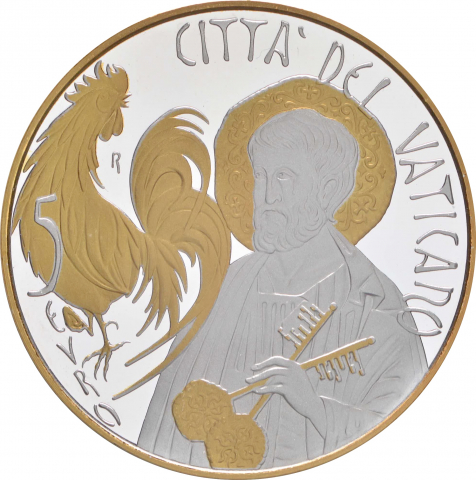 5 € I dodici Apostoli: S. Pietro 2022 gilded