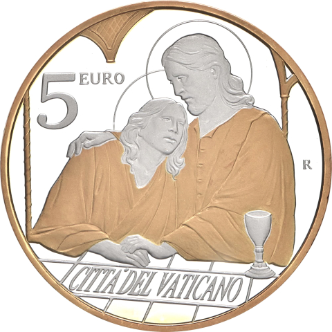 5 € I dodici Apostoli: S. Giovanni 2023 gilded