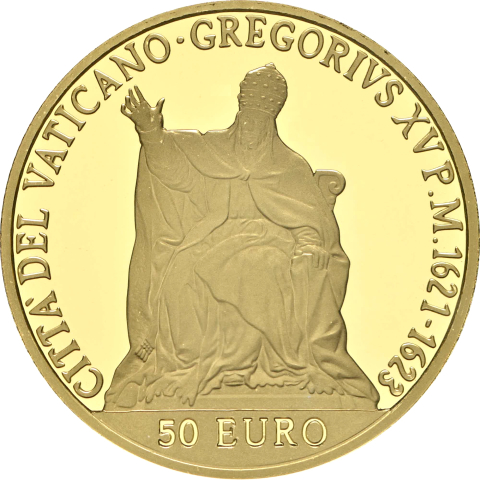 50 € 400° anniversario scomparsa Gregorio XV 2023