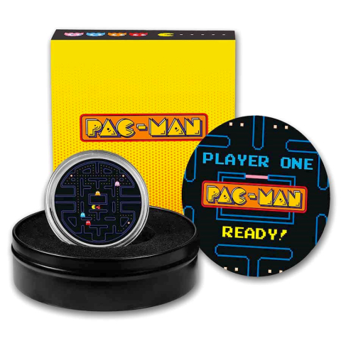 5 $ Circular maze Pac-Man Colorized 2023 Niue
